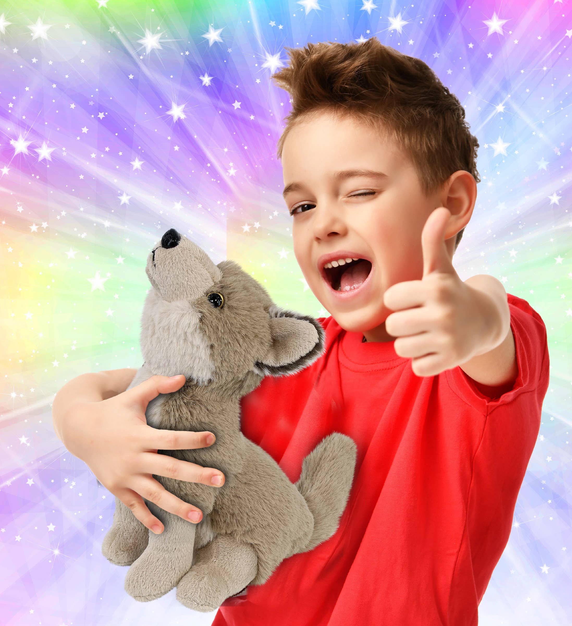 Cota Global - Wholesale Stuffed/plush toy – Kids & baby - Super-Soft Plush - Howling Wolf 10.5"1