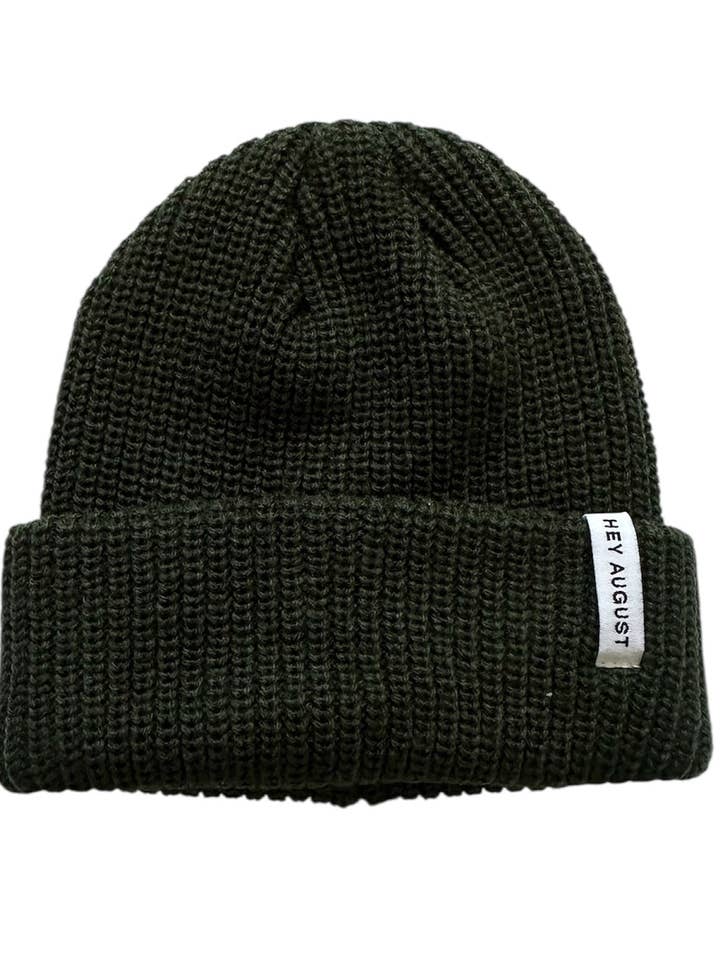 Thick Knit Beanie in Evergreen for wholesale by HEY AUGUST CO