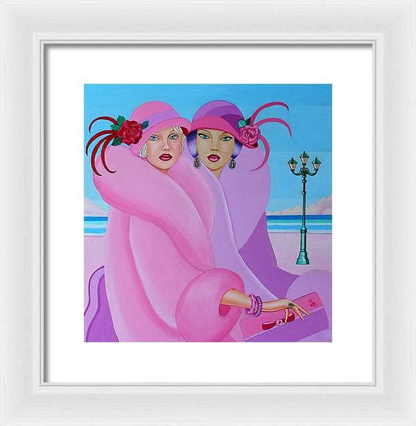 Sharon Tatem Fashion LLC - Wholesale Art Print - Palm Beach Pink Ladies - Framed Print10