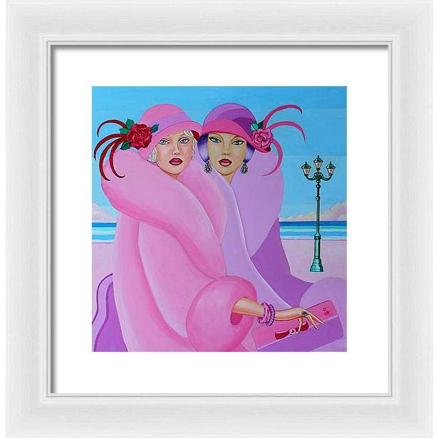 Sharon Tatem Fashion LLC - Wholesale Art Print - Palm Beach Pink Ladies - Framed Print10