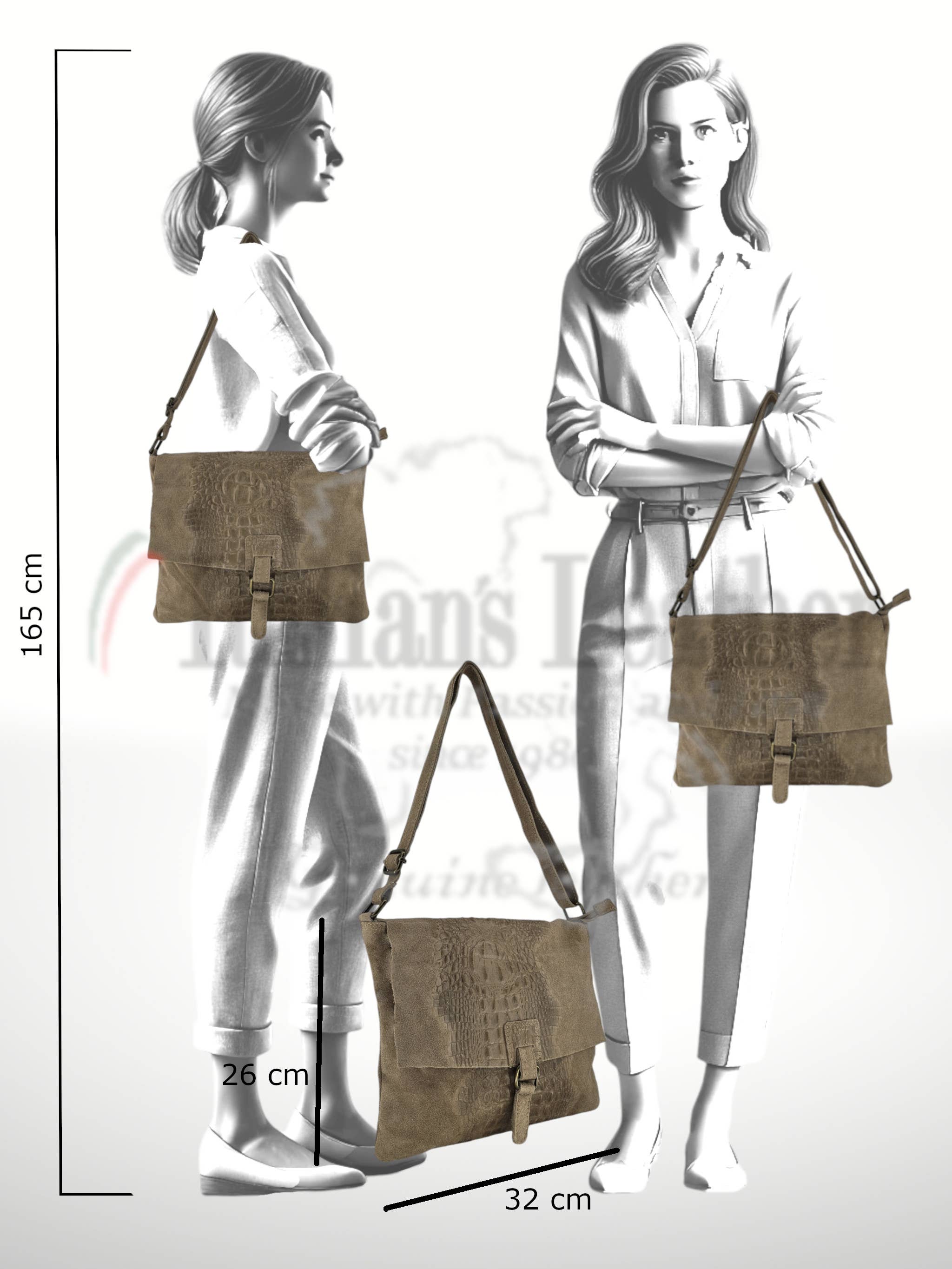 ITALIAN'S LEATHER - Vendita all'ingrosso Borsa a tracolla - Donna - Tracolla in pelle scamosciata Adina 19003329