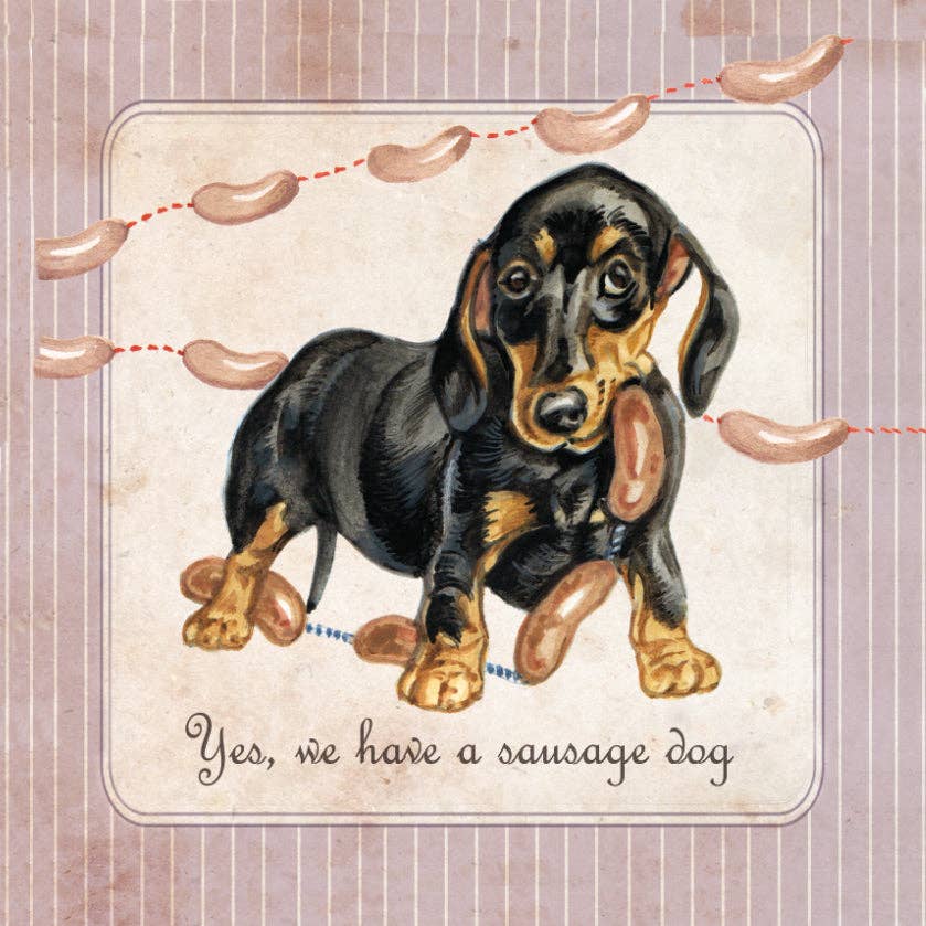 Animal Prints - Wholesale Magnet - Fridge magnet - Dachshund with sausages0