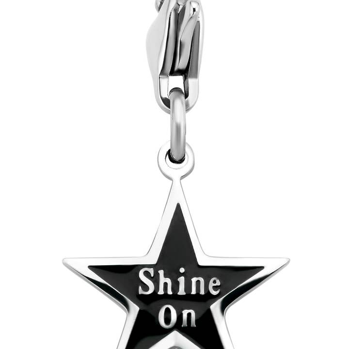 CO88 stalen bedeltje Ster zwart email 15mm IPS voor wholesale door CO88 Collection