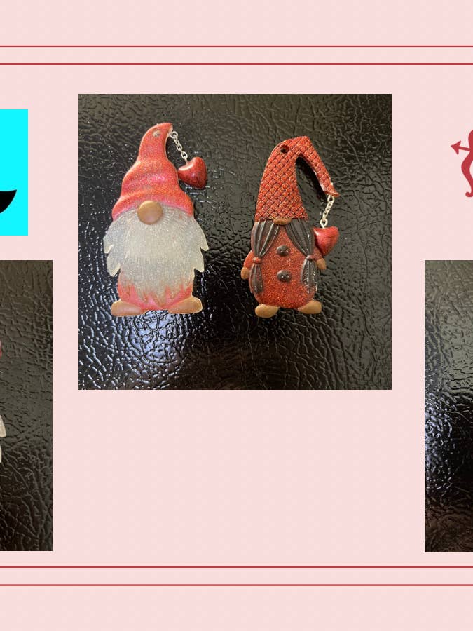 Gnomo corazón colgante juego de 2 para venta al por mayor de Vivian Treasury