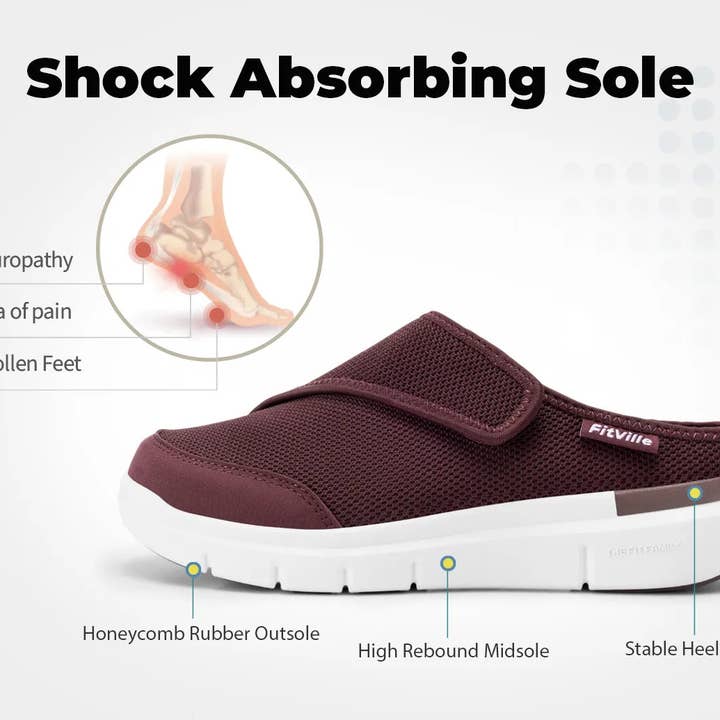 FitVille - Vente Chaussons – femme - Pantoufles FitVille EasyTop pour femmes diabétiques V510