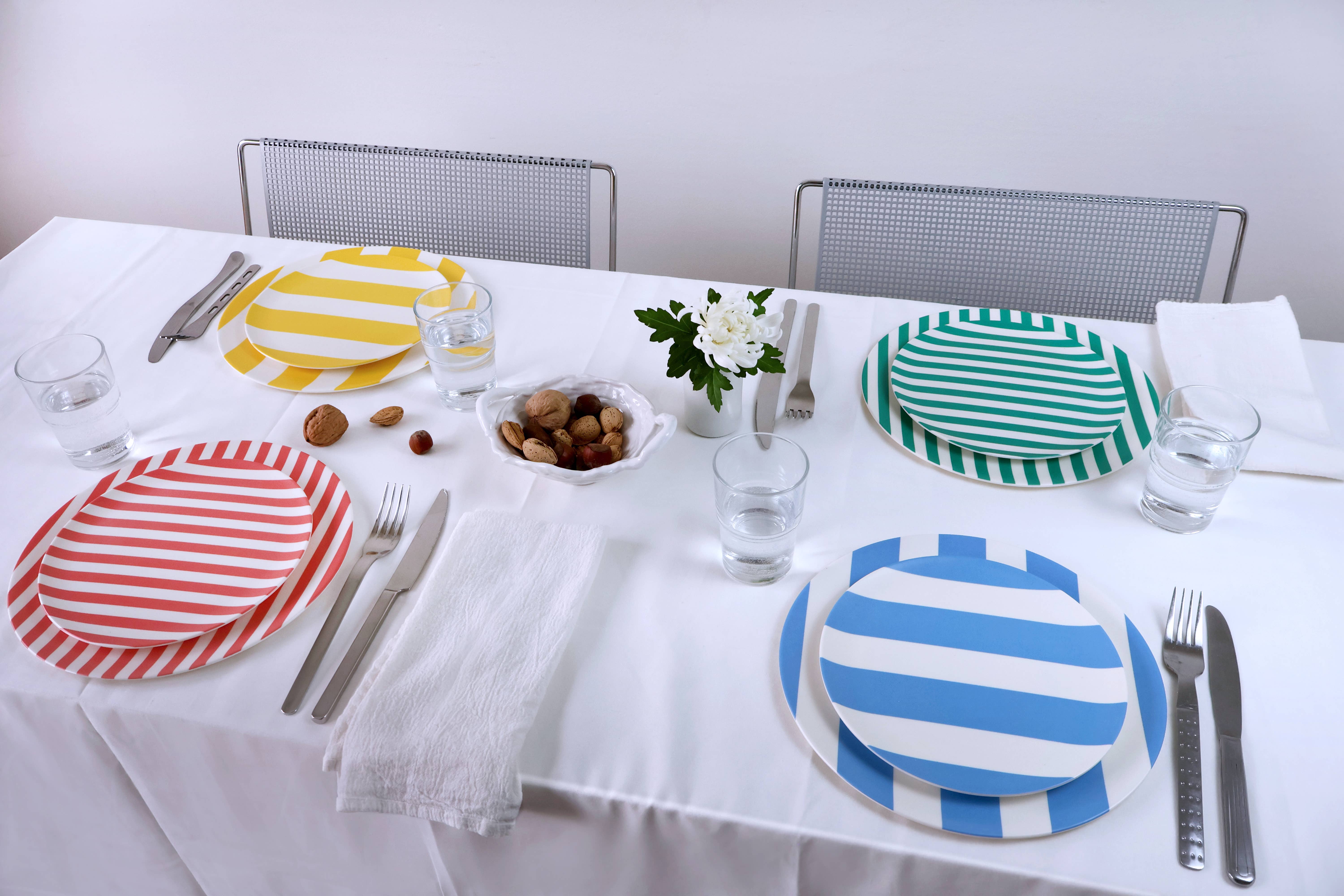 Xenia Taler - Wholesale Dinner Plate - Naples Blue Stripe Dinner Plate - Set of 4 2