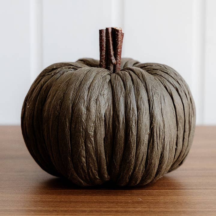 Small Dark Green Paper Pumpkin for wholesale by We Love Seasons EU