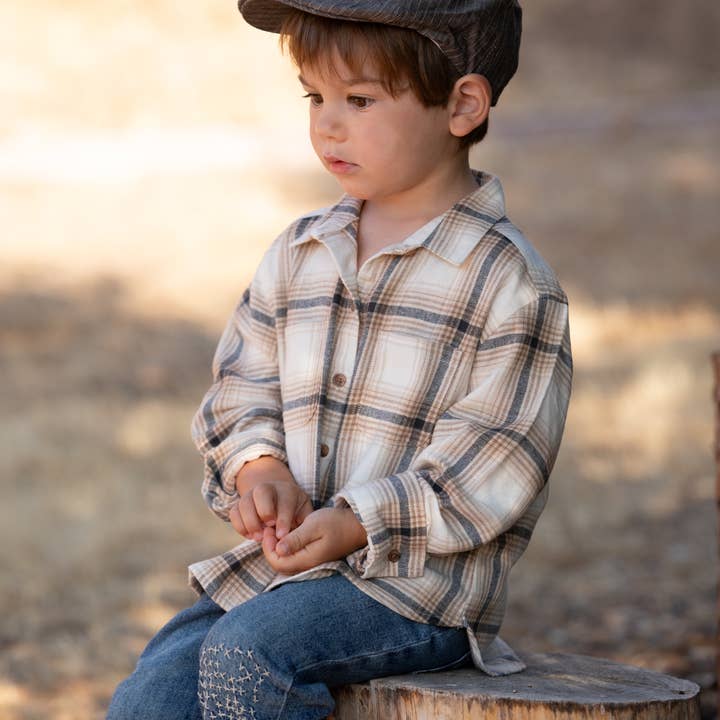 Peppercorn Kids - Wholesale Sun Hat - Kids - Boys Vintage Wash Linen Newsboy Cap - Classic Blue4