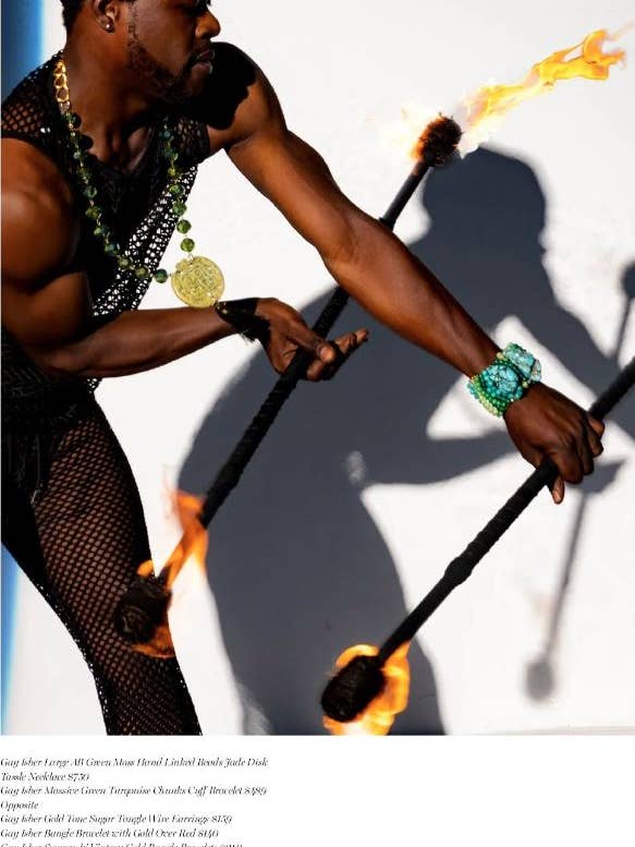 Grote AB Green Moss Hand Linked Beads Jade Disk Kwastje halsketting Gay Isber Unisex One of one voor wholesale door Gay Isber Designs