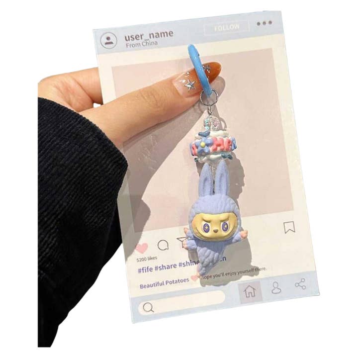 Auraquise - Wholesale Phonecase Strap - Labubu Lazy Yoga Series Plush Phone Strap – Trendy Bag & Phone Charm4