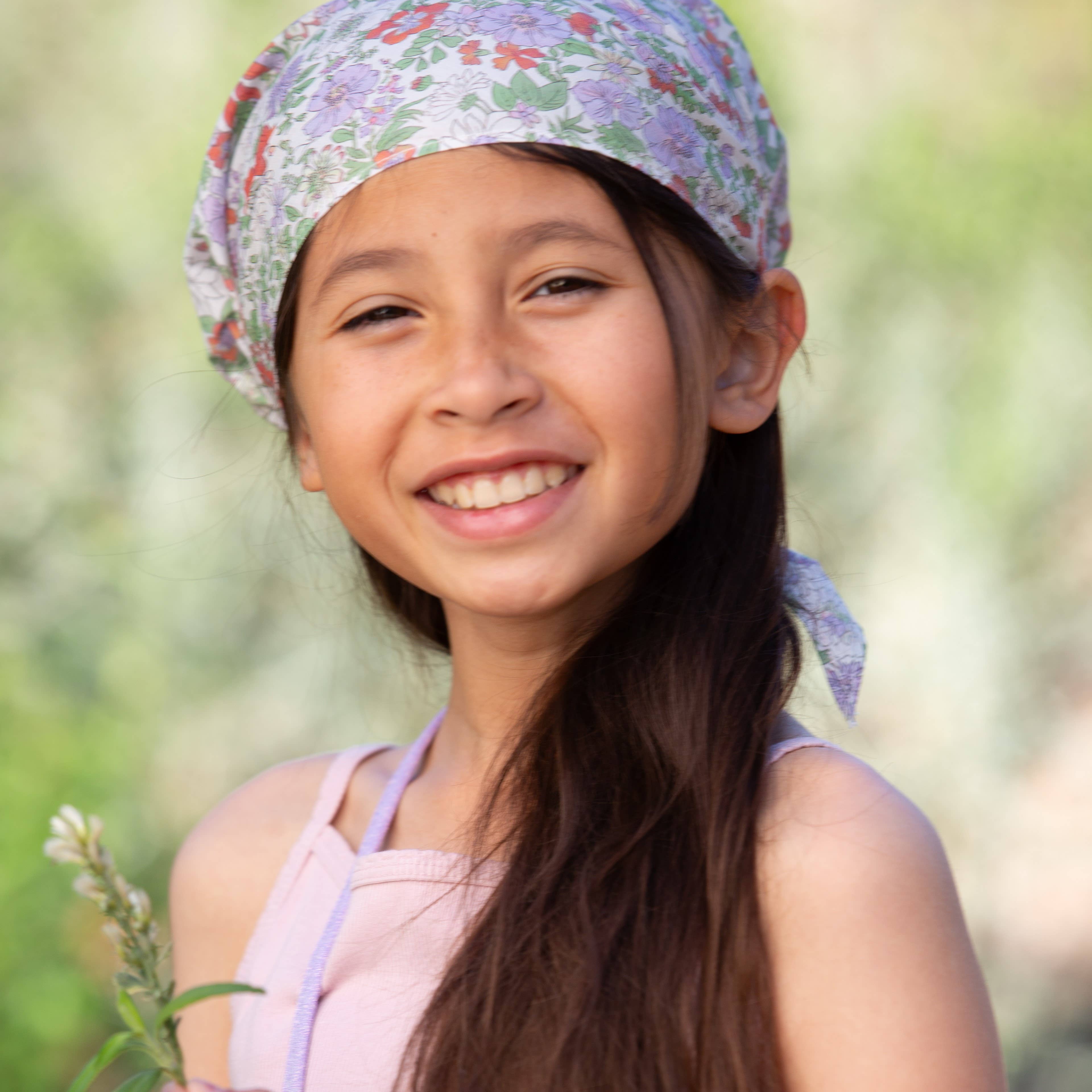 Peppercorn Kids - Wholesale Fashion Headband - Kids - Pre-Tied Hair Bandana Scarf for Girls 3-8, Vintage Floral 1