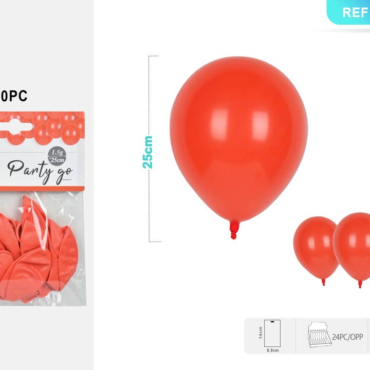 1.5G Matte Latex Ballonnen 25CM Oranje -10ST x 24 PAKKEN voor wholesale door Party Go