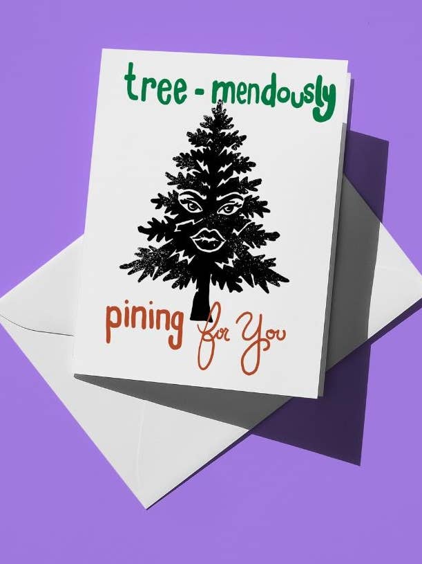 Tarjeta de invierno "Árbolmente Anhelando por Ti" | Tarjeta de felicitación en blanco tamaño A2 en papel mate premium con sobres para venta al por mayor de semiserious studio