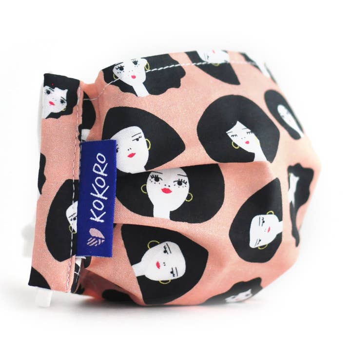 Herbruikbaar masker voor groot haar | Katoen, roze, verstelbaar | Kind voor wholesale door Kokoro