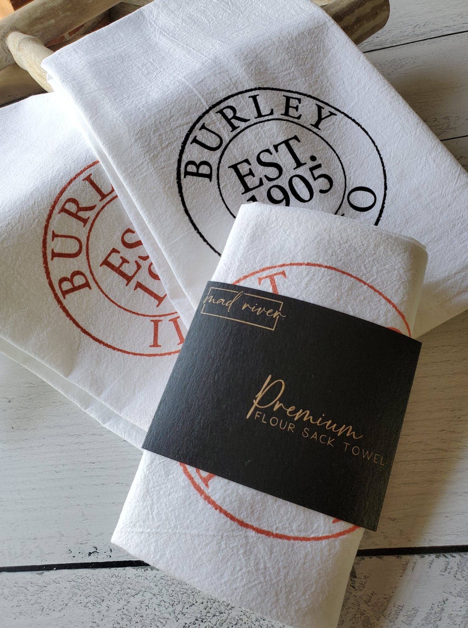 Mad River - Vente Torchons - Your City/State Serviette de sac de farine personnalisée1