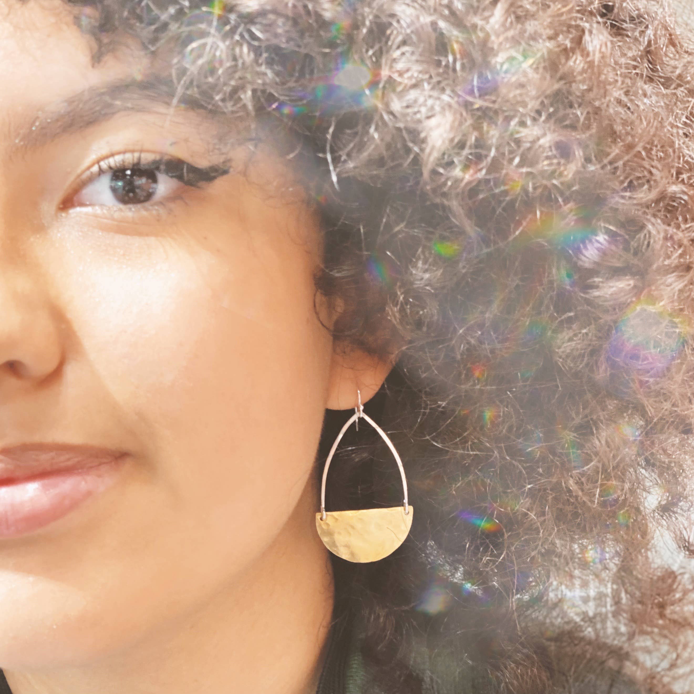 Mind's Eye Design - Wholesale Dangle Earrings - Mixed Metal Semicircle Earrings- Small2