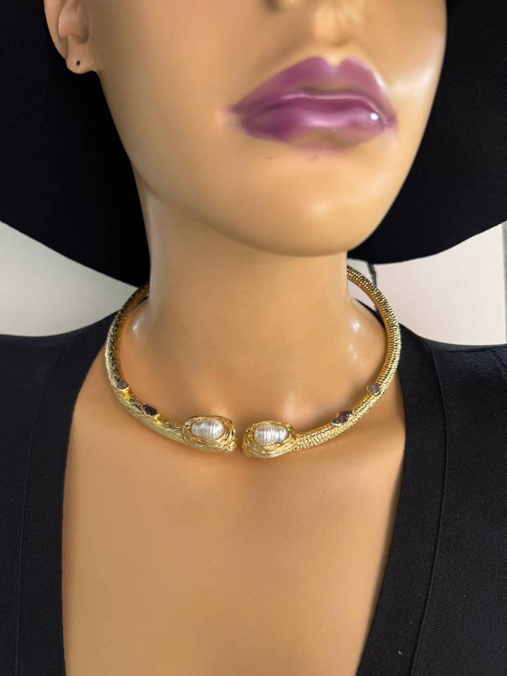 Gold-plated open choker for wholesale by BUBU BY TEKIN SHOP