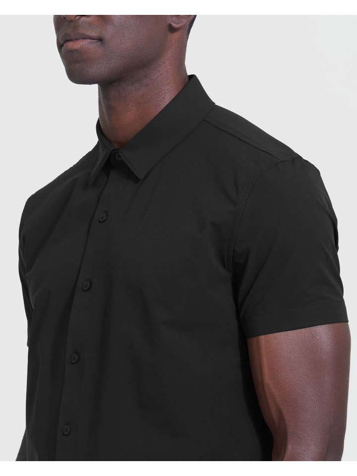 True Classic - Wholesale Button Down Shirt - Men's - Short Sleeve Button Up Shirt | Commuter | Black4