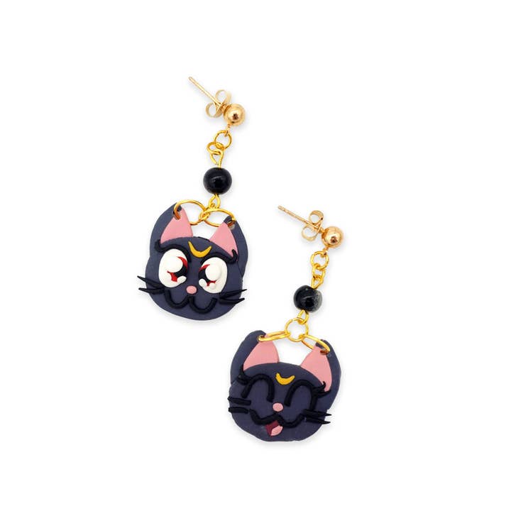 Two Cats Creatives - Venta al por mayor Pendientes colgantes - Pendientes hechos a mano Luna Sailor Moon