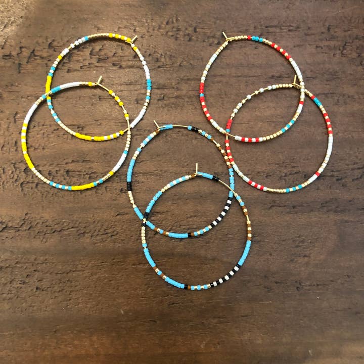 bubs & sass - Wholesale Hoop Earrings - miyuki seed bead hoops