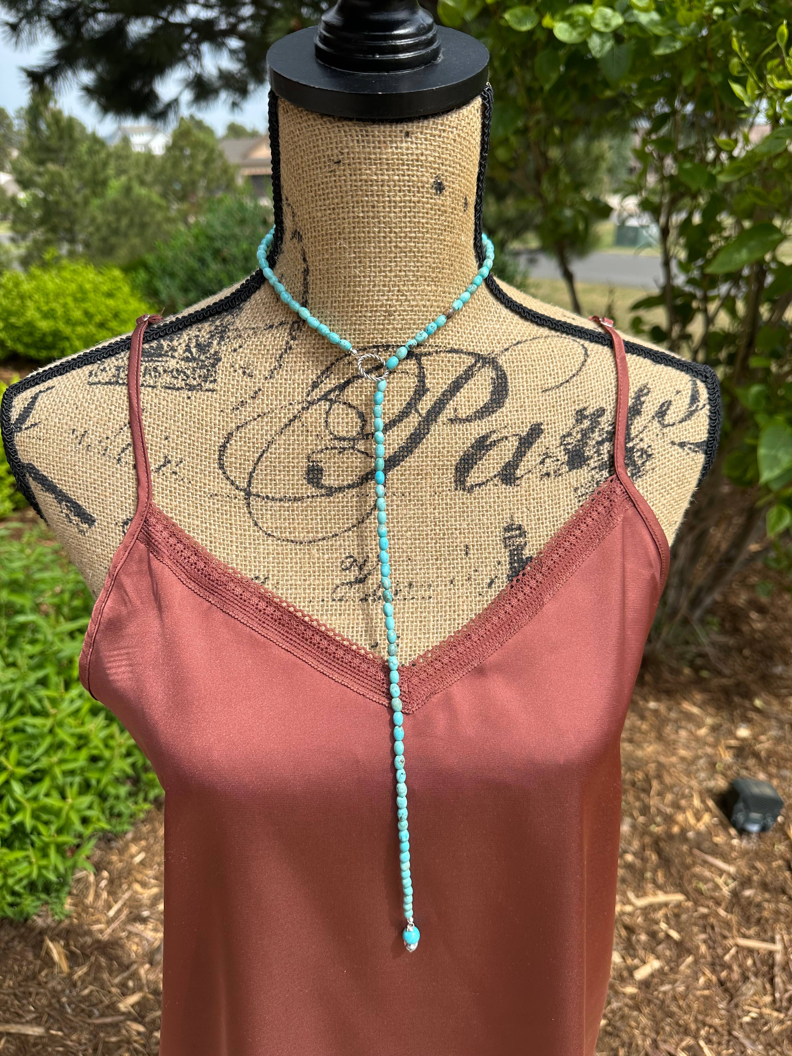 Fleurdesignz Western Jewelry – wholesale Y-neck/lariat necklace – Turquoise Lariat; Adjustable Layering Necklace0