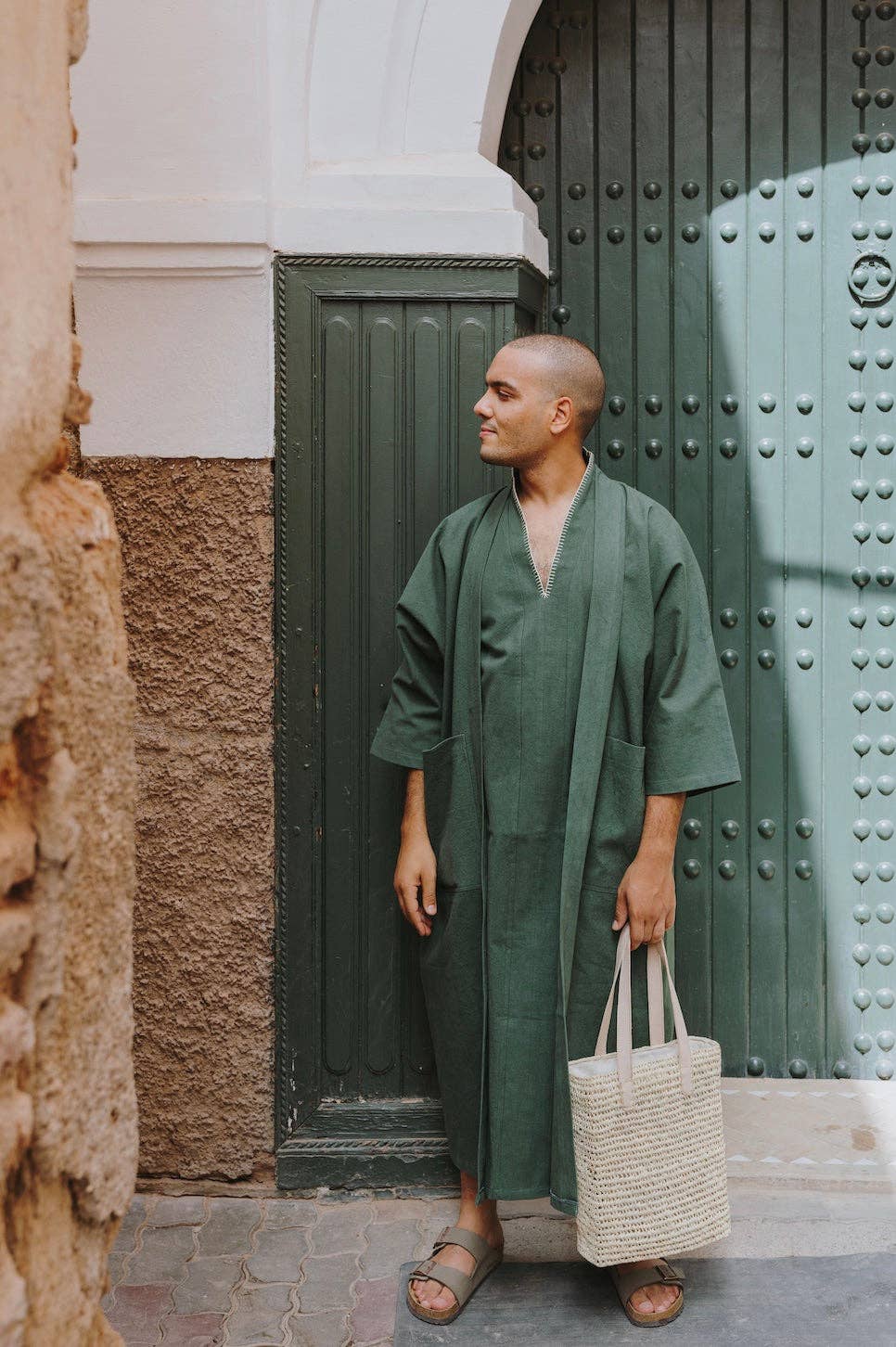 KARMAOUI DESIGN – wholesale Klänning - Dam – Caftanklänning Oum i bomull med Hbikbroderi1