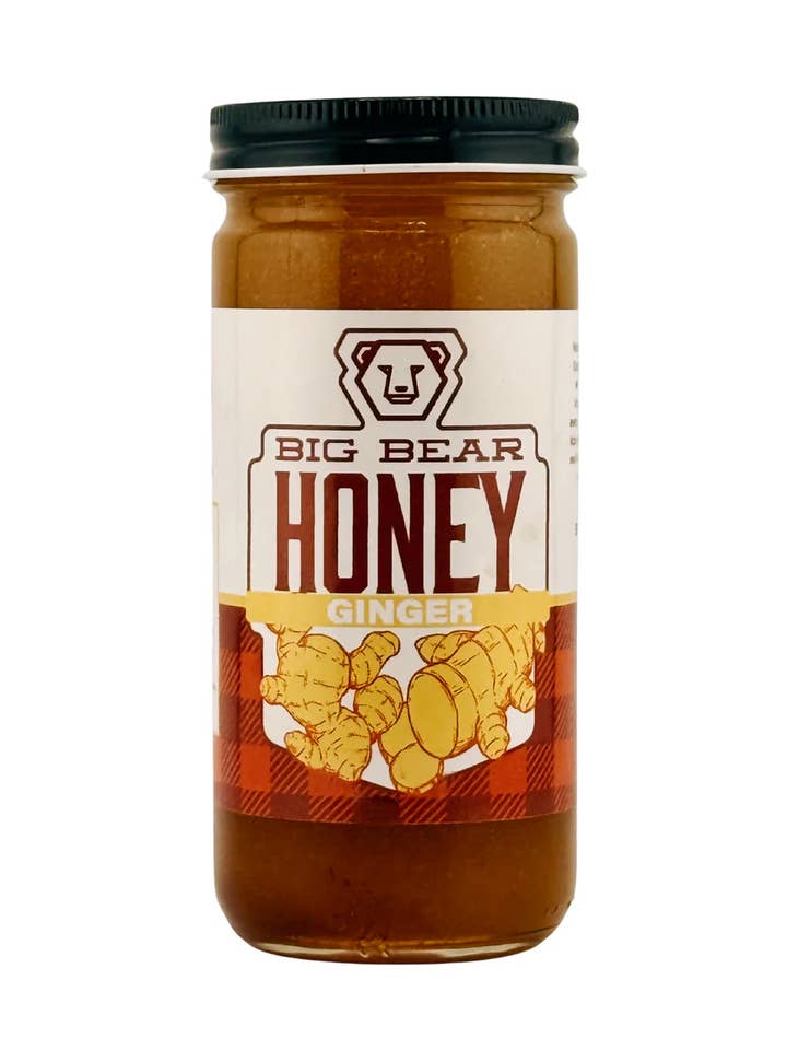 Miel infusé au gingembre - Pot de 10 oz pour la vente par Big Bear Honey