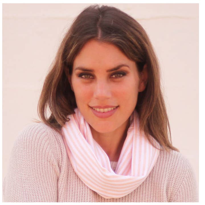 Fular Circular Reversible · Rayas Salmón Blanco para venta al por mayor de BRANDELIA