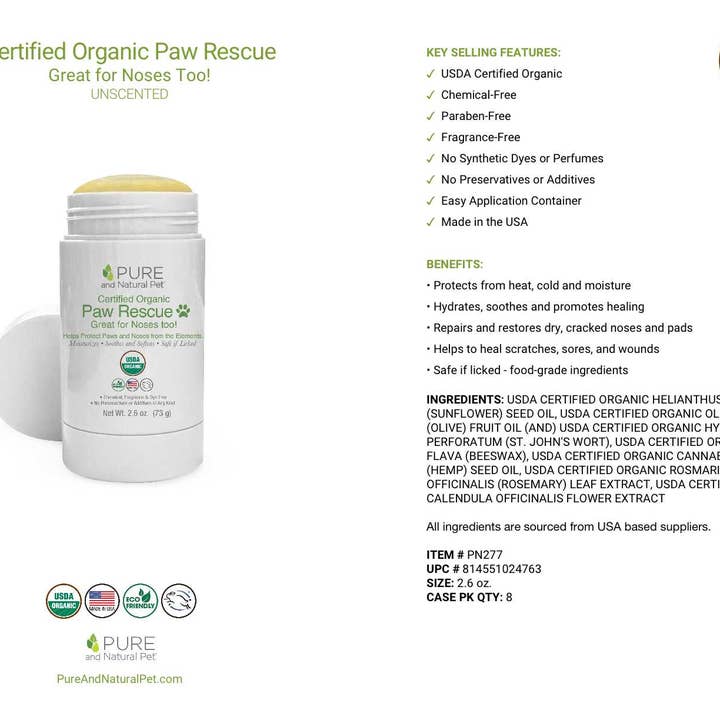 Pure and Natural Pet - Wholesale Pet Paw Protection - Paw Rescue | Great for Noses too!1