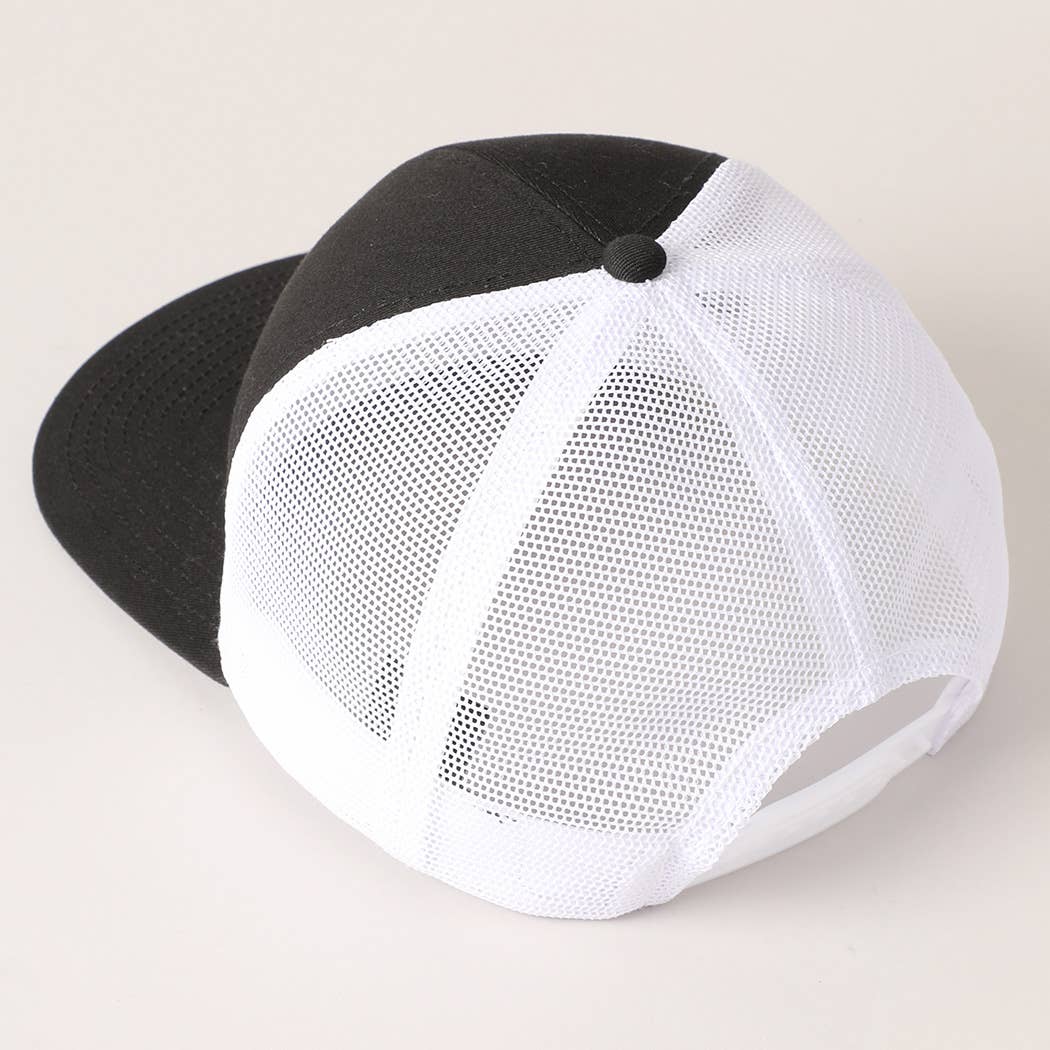 Fashion City - Wholesale Trucker Hat - Unisex - Two Tone Cotton Trucker Hat with Mesh Back3