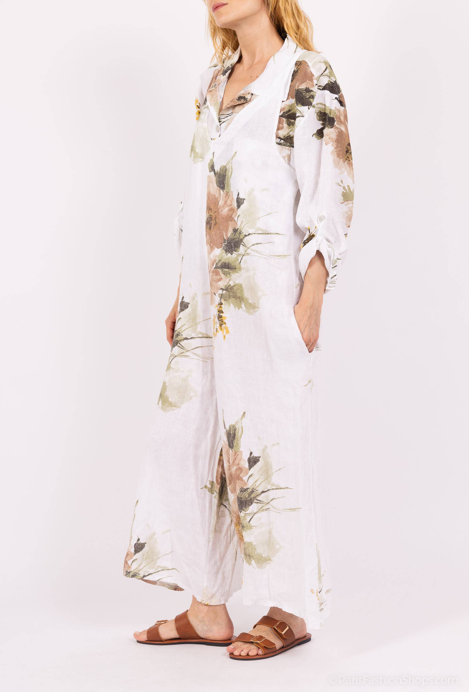 Shyloh - Wholesale Onesie - Women's - Flowy long dress with floral print and straps 2059936