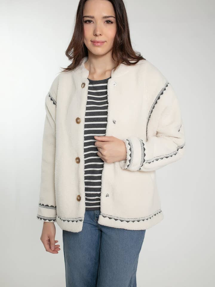 CHAQUETA POPPY BORG para venta al por mayor de NOOKI DESIGN LTD