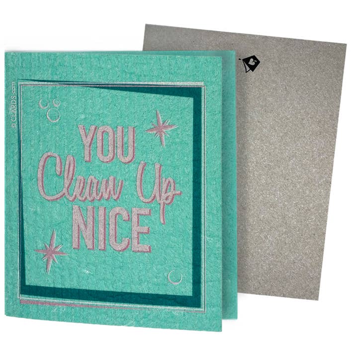 You Clean Up Nice-2-in-1 Greeting Clard® + Swedish Cloth for wholesale by Soak iT Up Eco-friendly Greetings + Gifts