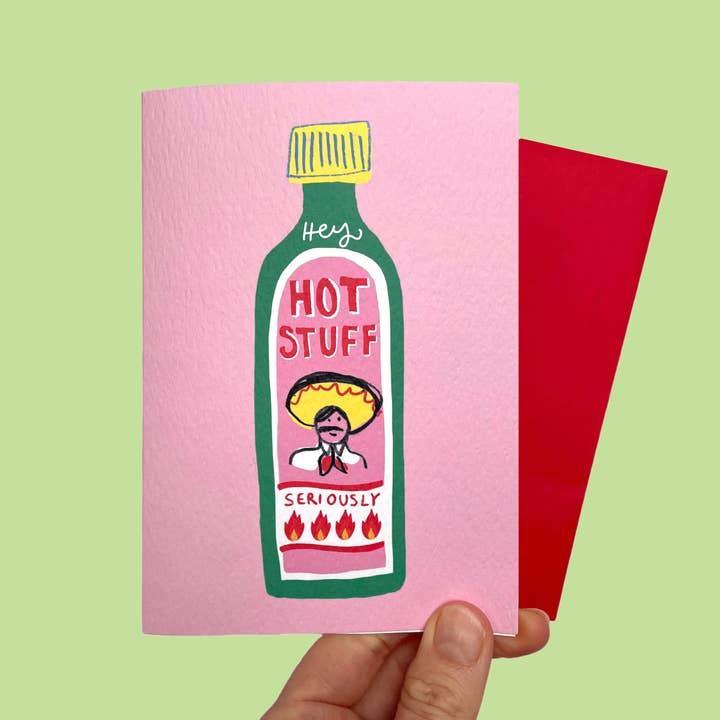Hey hot stuff card for wholesale by Laura Barnes Wholesale Ltd