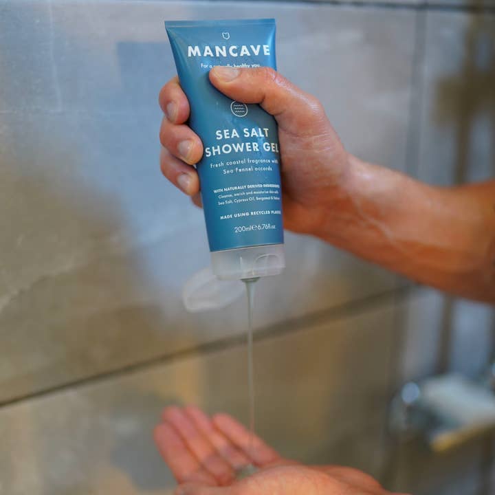 ManCave – wholesale Body wash/shower gel – Sea Salt Shower Gel 200ml, Mens Shower Gel, Fathers Day Gift
