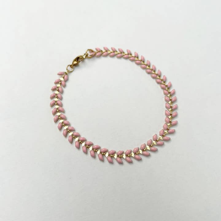 Industrial Jewellery Ltd – wholesale Link & chain bracelet – Marni Bracelet Gold and Pink