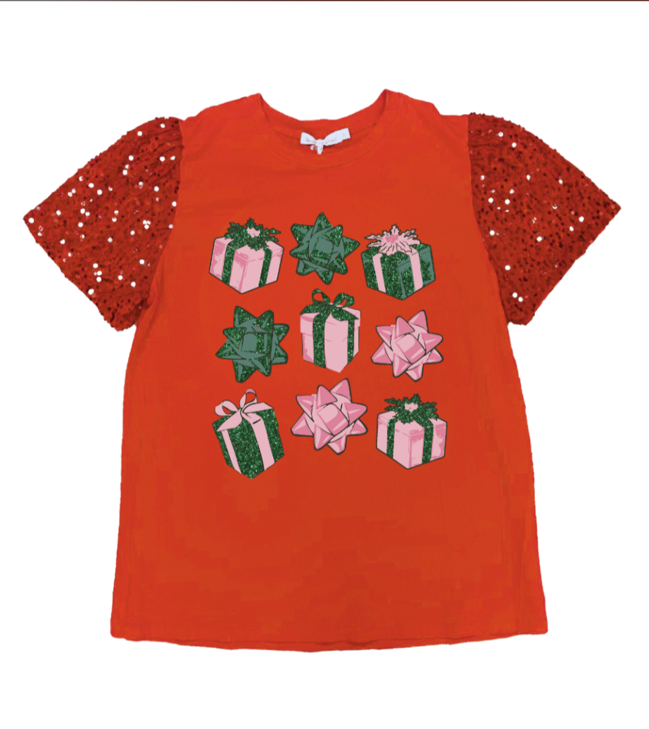 Christmas Presents on Princess Top, Red for wholesale on Faire9