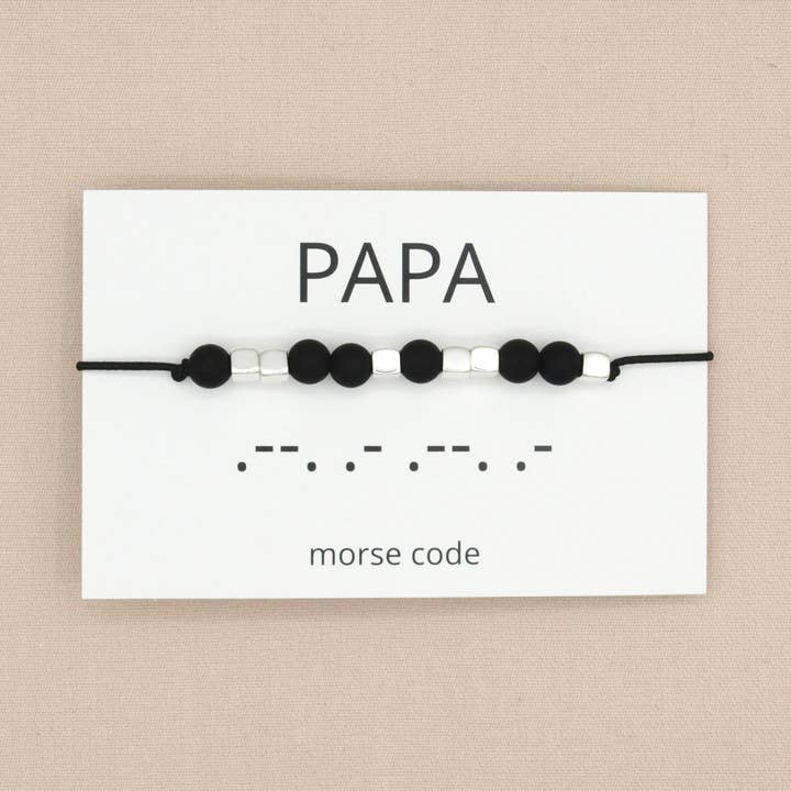 by Indah - Wholesale Beaded Bracelet - Morse code armband Papa