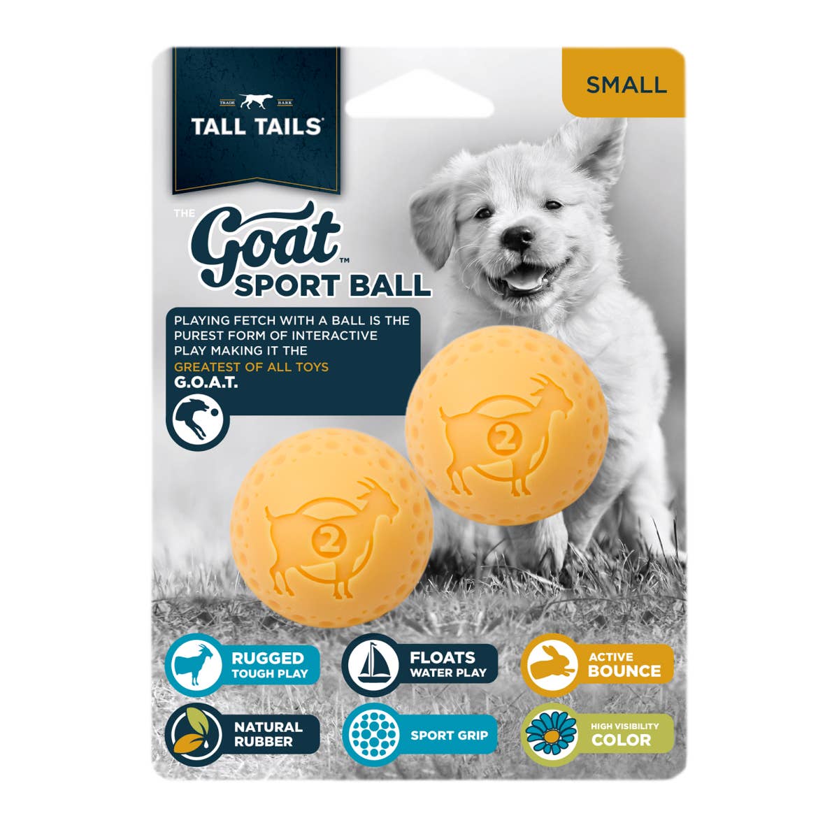 Tall Tails - Wholesale Pet Fetch Ball - Dog - Tall Tails GOAT Sport Balls, 2-Pack- Small2