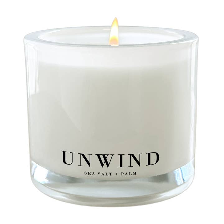 UNWIND | Sea Salt + Palm Candle | Signature Collection for wholesale by Porter Lane Home