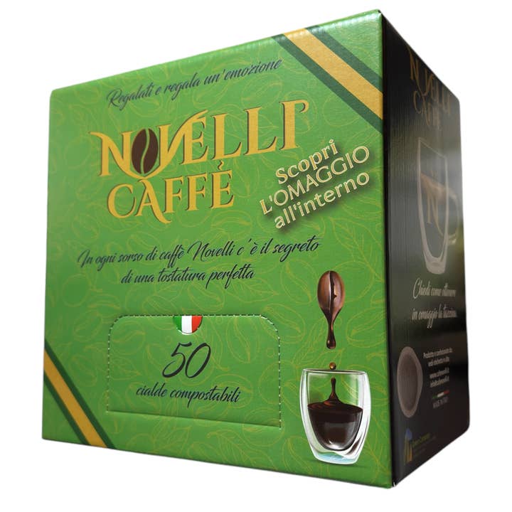 Novelli caffè - Wholesale Instant Coffee/Espresso - Novelli Coffee 50 decaffeinated Crema Dek pods + Gift0