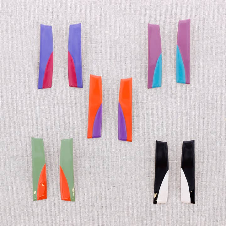 Sonata - Wholesale Snap Jewelry - Steel Earrings Enamel Shape3