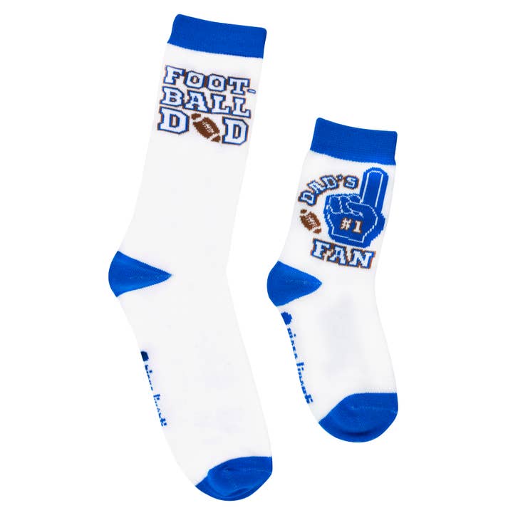 2-pair Sidekicks Football Dad - Daddy & Me Socks Set for wholesale by Boogie Toes