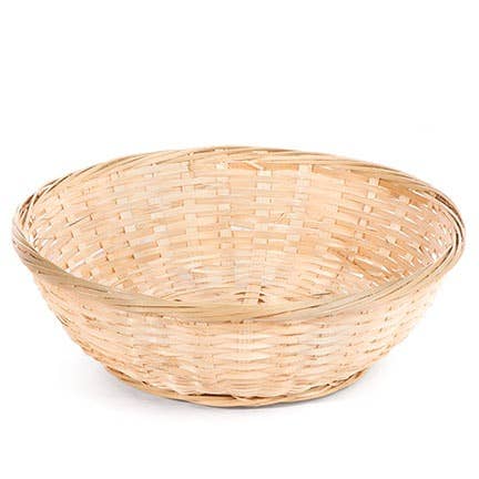Round Bamboo Basket Display Bun Bowl 9"D for wholesale by Willow Group