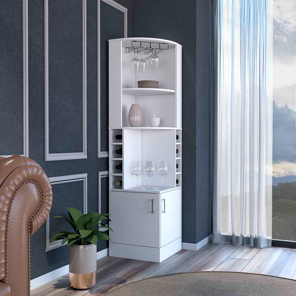 Depot E-Shop - Wholesale Cabinet - Egina Corner Bar Cabinet, 2 Shelves8