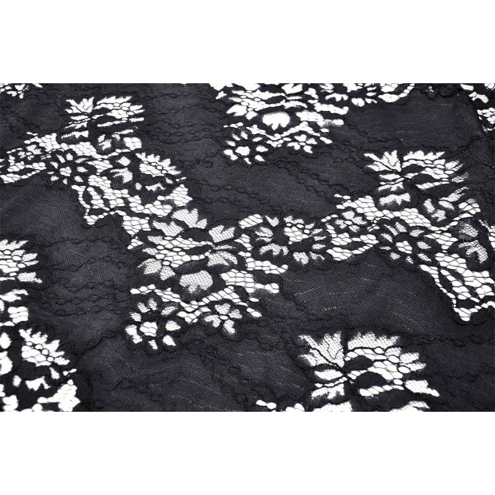 Necessary Evil (Kate's Clothing Ltd T/As) - Wholesale Coat - Women's - Dark In Love Livvy Lace Coat - Women's Gothic Jacket with Pointed Collar and Ruffles16