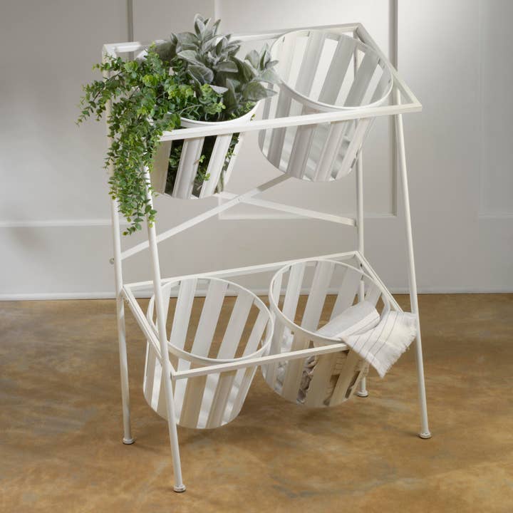 Tripar International - Wholesale Retailer Display Stand/Case - 2 Tier Iron Display with 4 Removable Baskets1