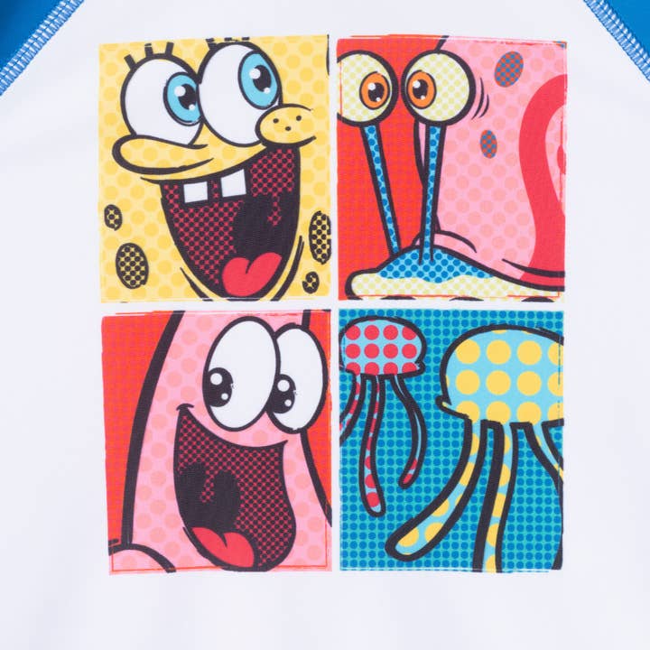 Hvid SpongeBob SquarePants™ x Andy & Evan® | Spædbarnssæt (9-24M) Pop Art-udstødningsbeskyttelsessæt for engroshandel på Faire2