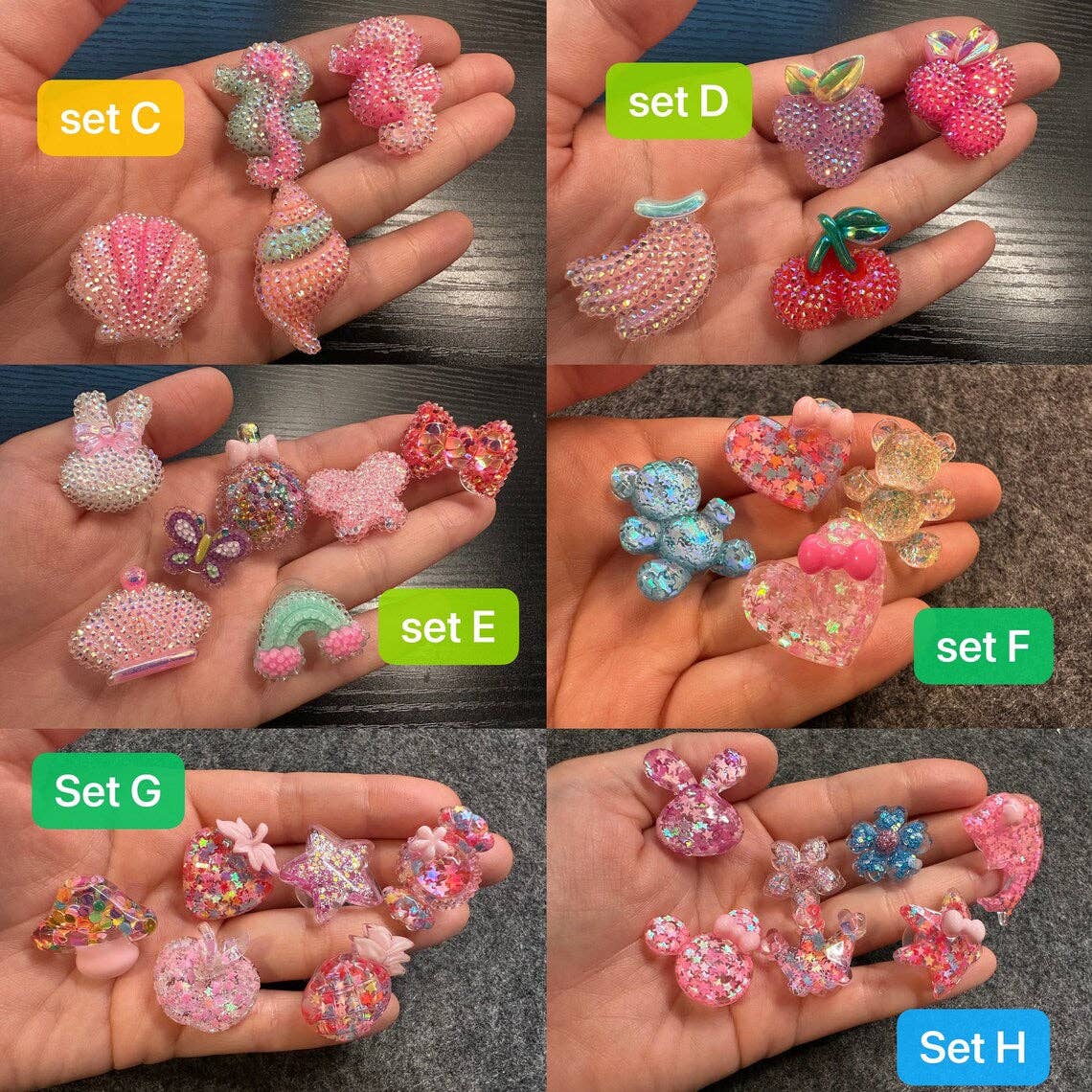 JuliesDecal - Wholesale Shoe Accessories - Bling Bling sequin star Aurora Glitter Resin charms for DIY Unique Special Croc Shoes  Best Quality JuliesDecalDesign3