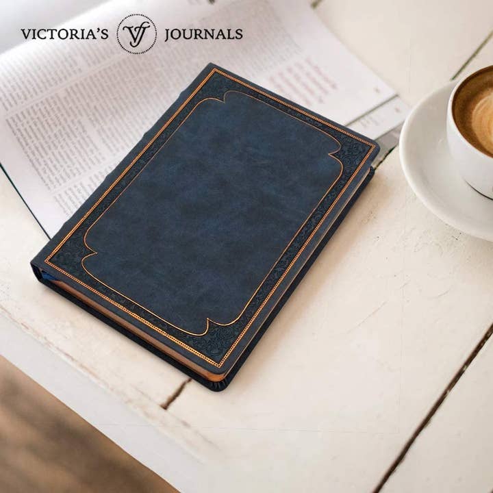 Victoria's Journals - Wholesale Journal/Diary - Victoria's Journals Vintage Style Diary Vegan Leather (Navy)4